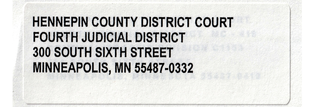 Forensic close-up frame 1 — peeled white Probate/Mental Health label