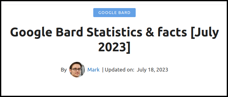 Bard statistics 2023 — Infiniset overview