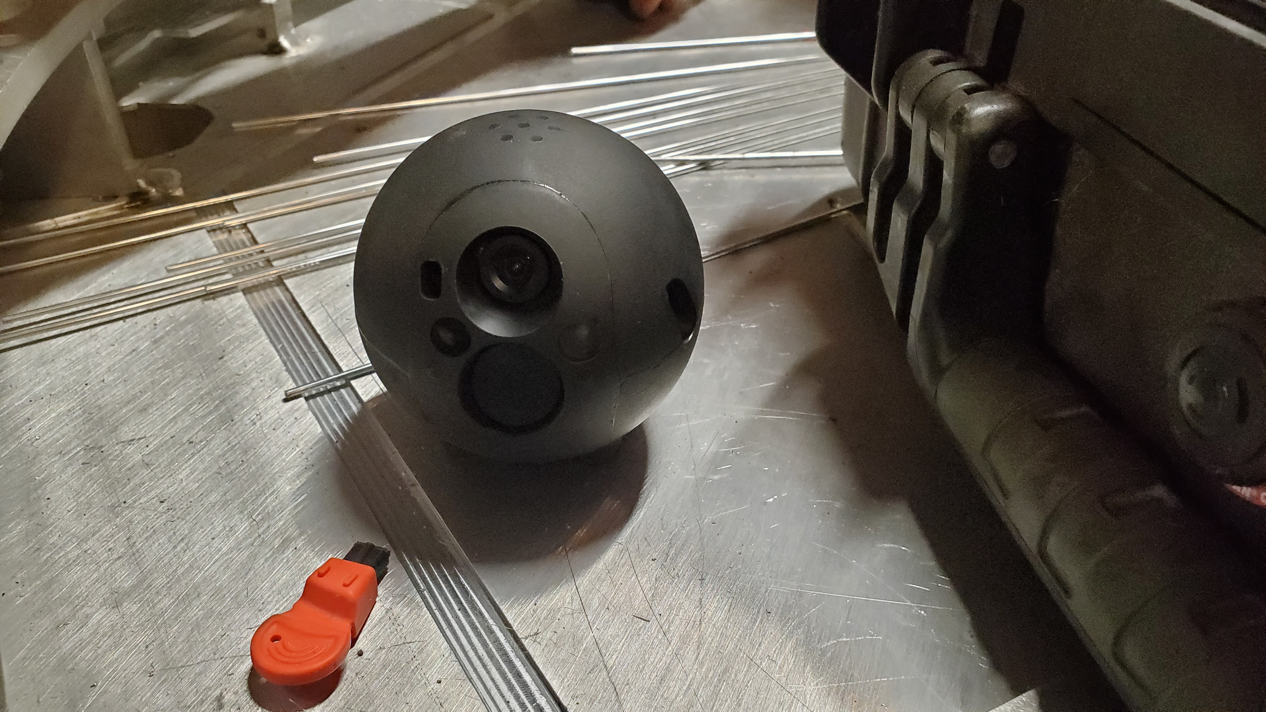 Close-up of military equipment on prototype